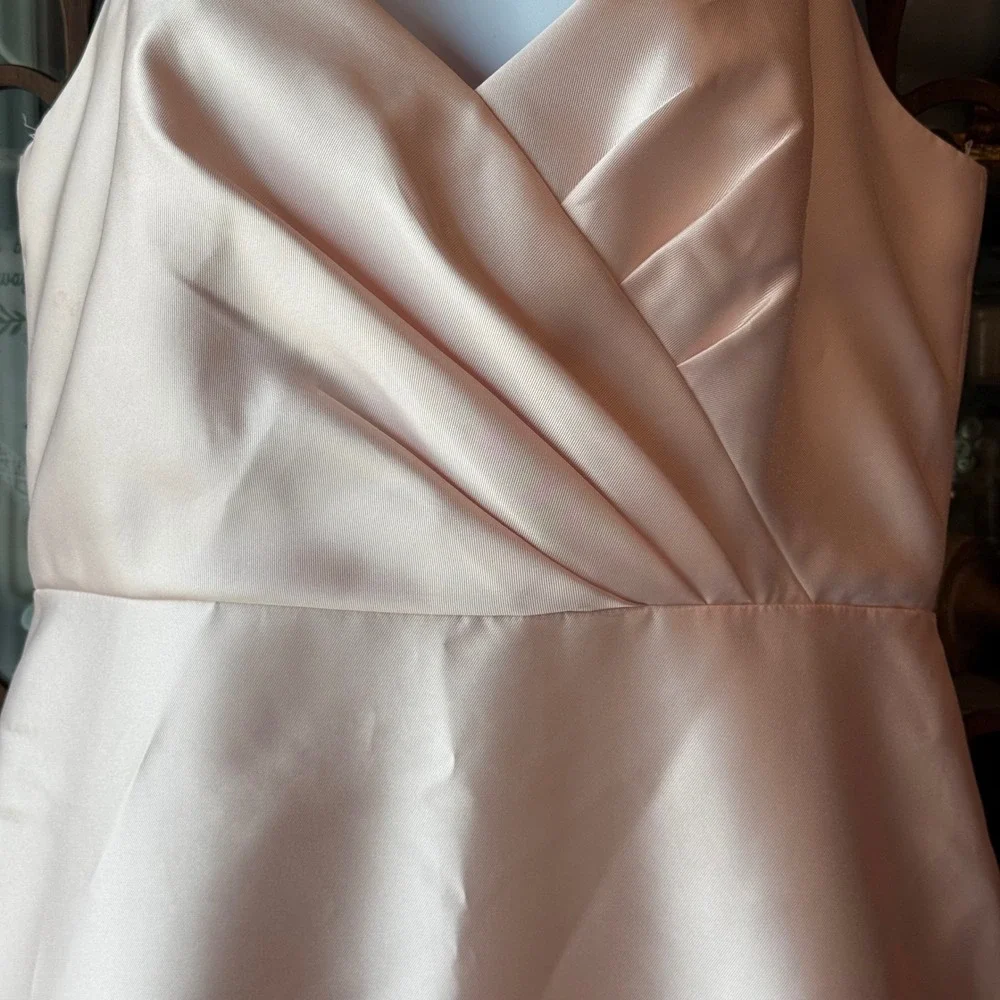 ALFRED SUNG Long Evening Gown Formal Cocktail Bridesmaid Dress Blush‎ Size 12 - Picture 3 of 9